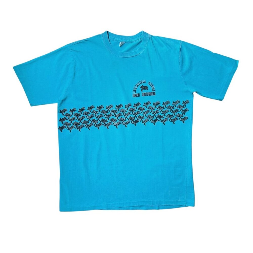 90s Vintage Turtle T-shirt Single Stitch Mawamba Lodge Limon Tortuguero.